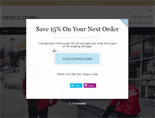 Tablet Screenshot of criticclothing.com
